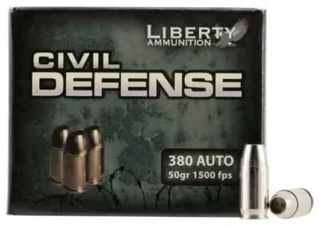 Liberty Ammunition LACD380023 Civil Defense  380ACP 50gr Lead Free Fragmenting Hollow Point 20 Per Box/50 Case
