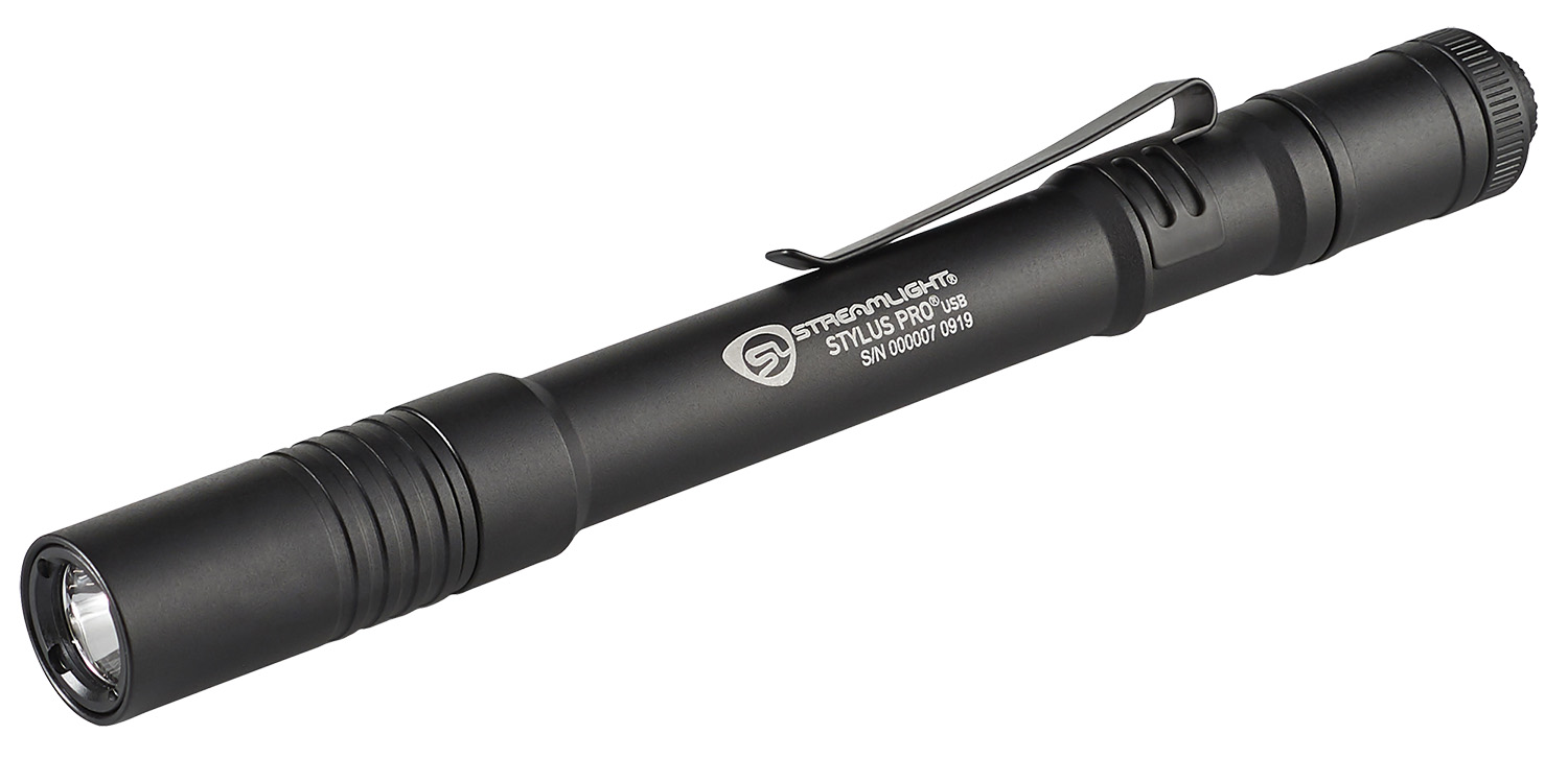 Streamlight 66133 Stylus Pro USB PenLight  Black Anodized 90/350 Lumens White LED
