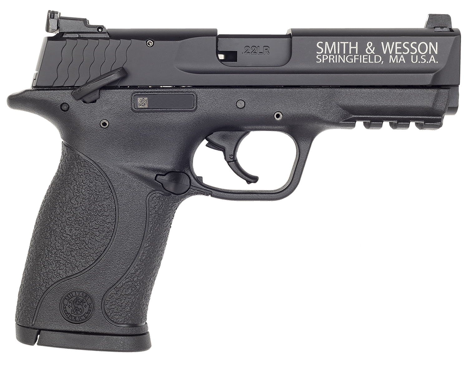 Smith & Wesson 108390 M&P 22  Compact Frame 22 LR 10+1, 3.60" Black Steel Barrel, Black Hard Coat Anodized Serrated Slide, Black Polymer Frame w/Picatinny Rail Frame & Grip, Ambidextrous, Thumb Safety
