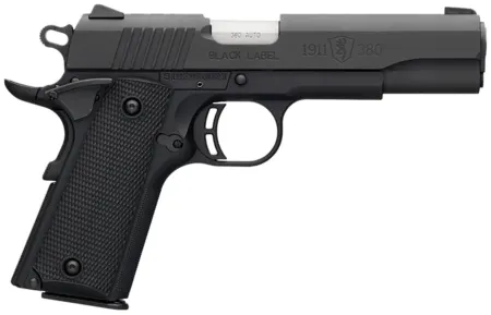 Browning 051904492 1911-380 Black Label Full Size Frame 380 ACP 8+1 4.25" Matte Stainless Steel Barrel, Serrated Steel Slide, Matte Black Composite Frame w/Beavertail, Black Polymer Grip, Right Hand