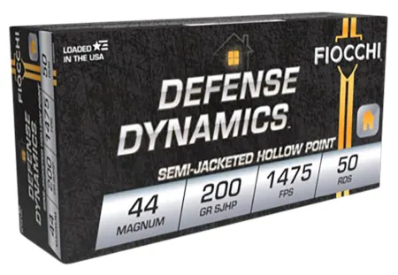 Fiocchi 44B500 Defense Dynamics  44RemMag 200gr Semi Jacketed Hollow Point 50 Per Box/10 Case