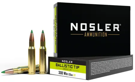 Nosler 40061 Ballistic Tip  308Win 125gr Spitzer Ballistic Tip 20 Per Box/10 Case