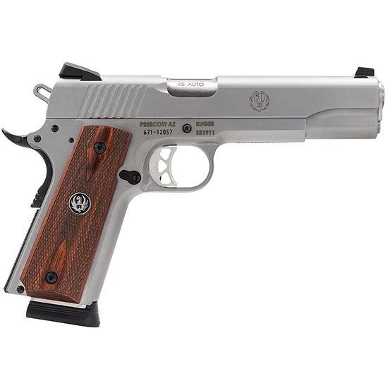 RUG SR1911 45ACP 5 SS WOOD GRIP 8RD
