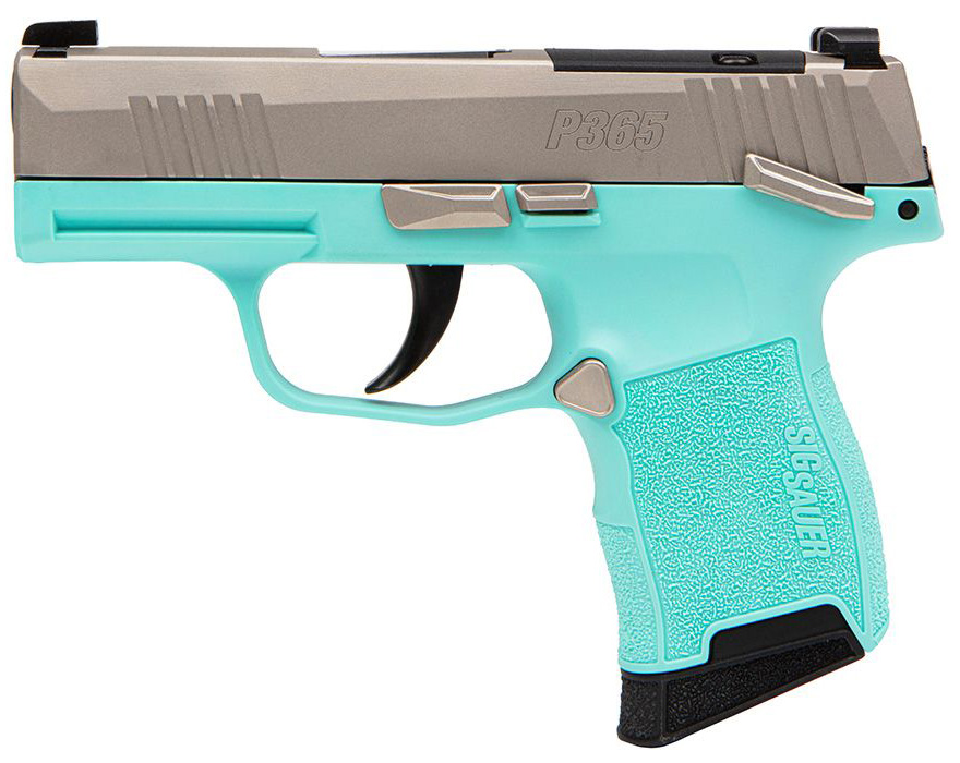 SIG P365 380ACP 3.1 OR NICKEL/TURQUOISE 10RD
