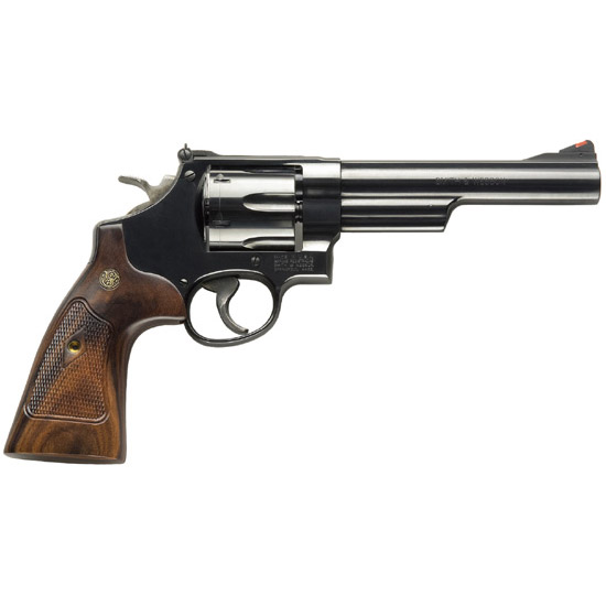 SW 57 CLASSICS 41MAG 6 BLUED CHECKERED WALNUT