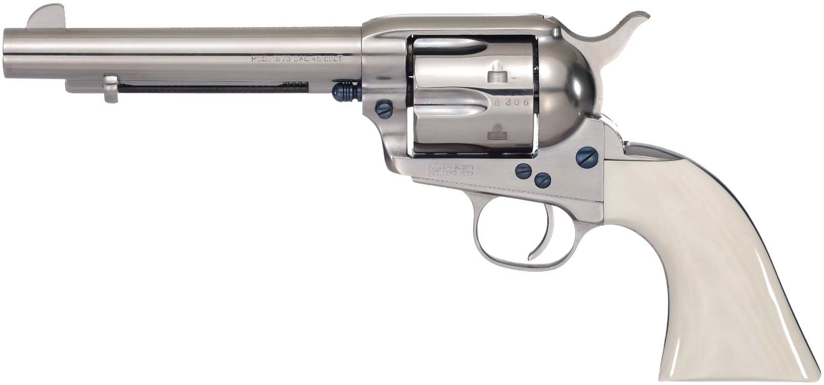 TF UBERTI 1873 NICKEL FI IVORY GRIP 5.5 .45LC