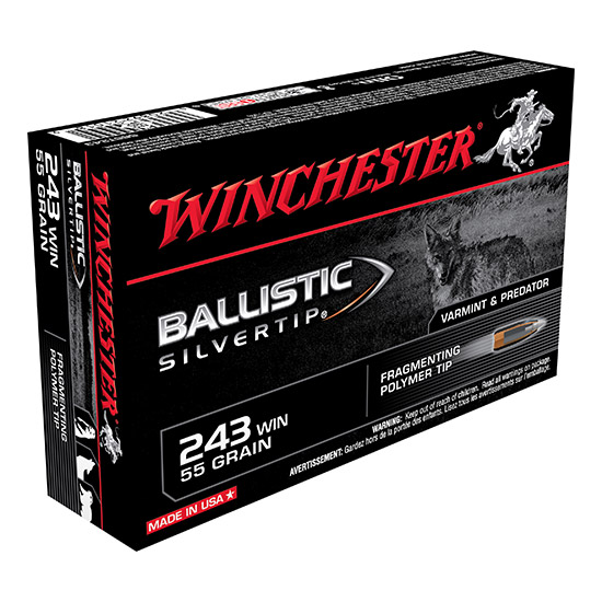 WIN BALLISTIC SILVERTIP 243WIN 55GR BST 20/10