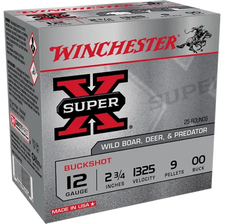 WIN SUPER-X BUCKSHOT 12GA 2.75 9PL #00 25/10