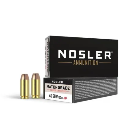 Nosler Match Grade Handgun Ammo .40 S&W 150 gr JHP 1125 fps 50/ct