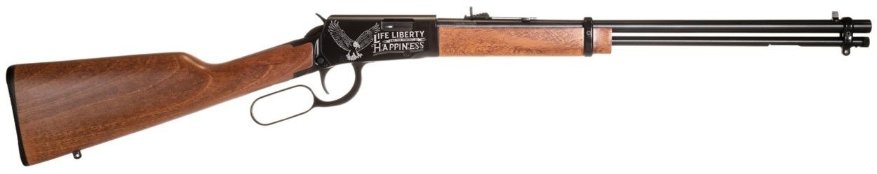 Rossi Rio Bravo Lever Action Rifle - Black | .22 LR | 18" Barrel | 15rd | Hardwood Stock & Forend | Eagle Engraving