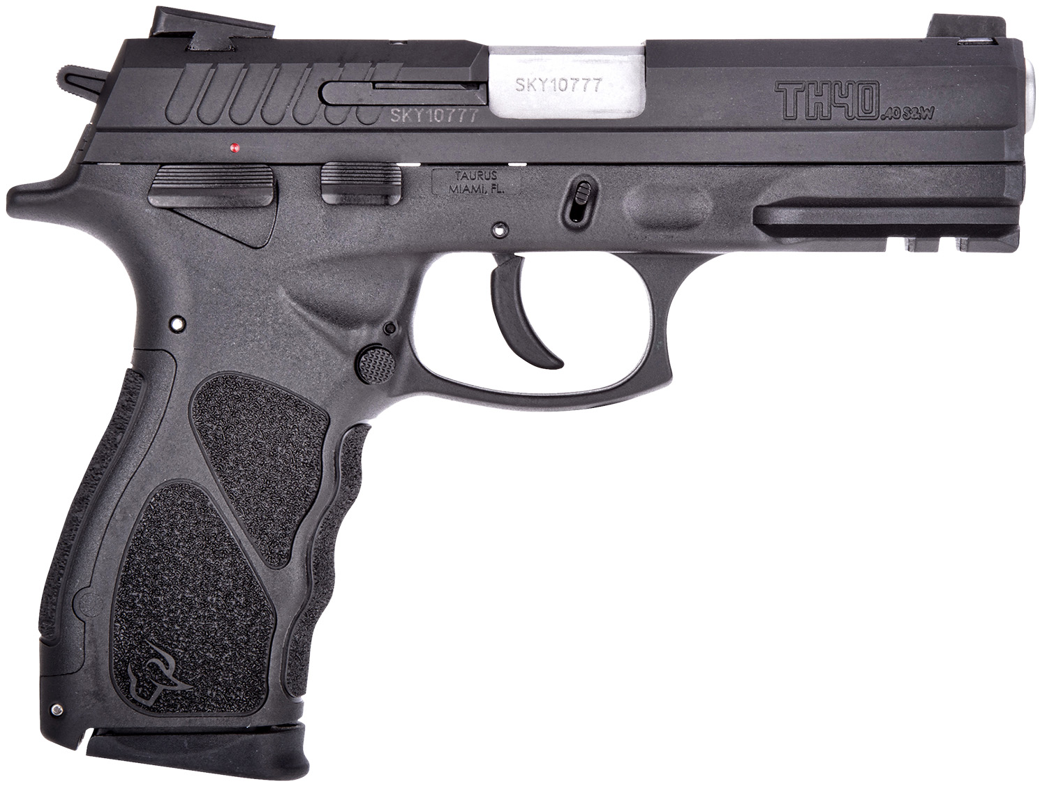 Taurus 1TH40041 TH  Full Size 40 S&W 15+1 4.27" Matte Stainless Steel Barrel, Matte Black Serrated Slide, Black Polymer Frame w/Picatinny Rail, Black Finger Grooved Polymer Grip Right Hand