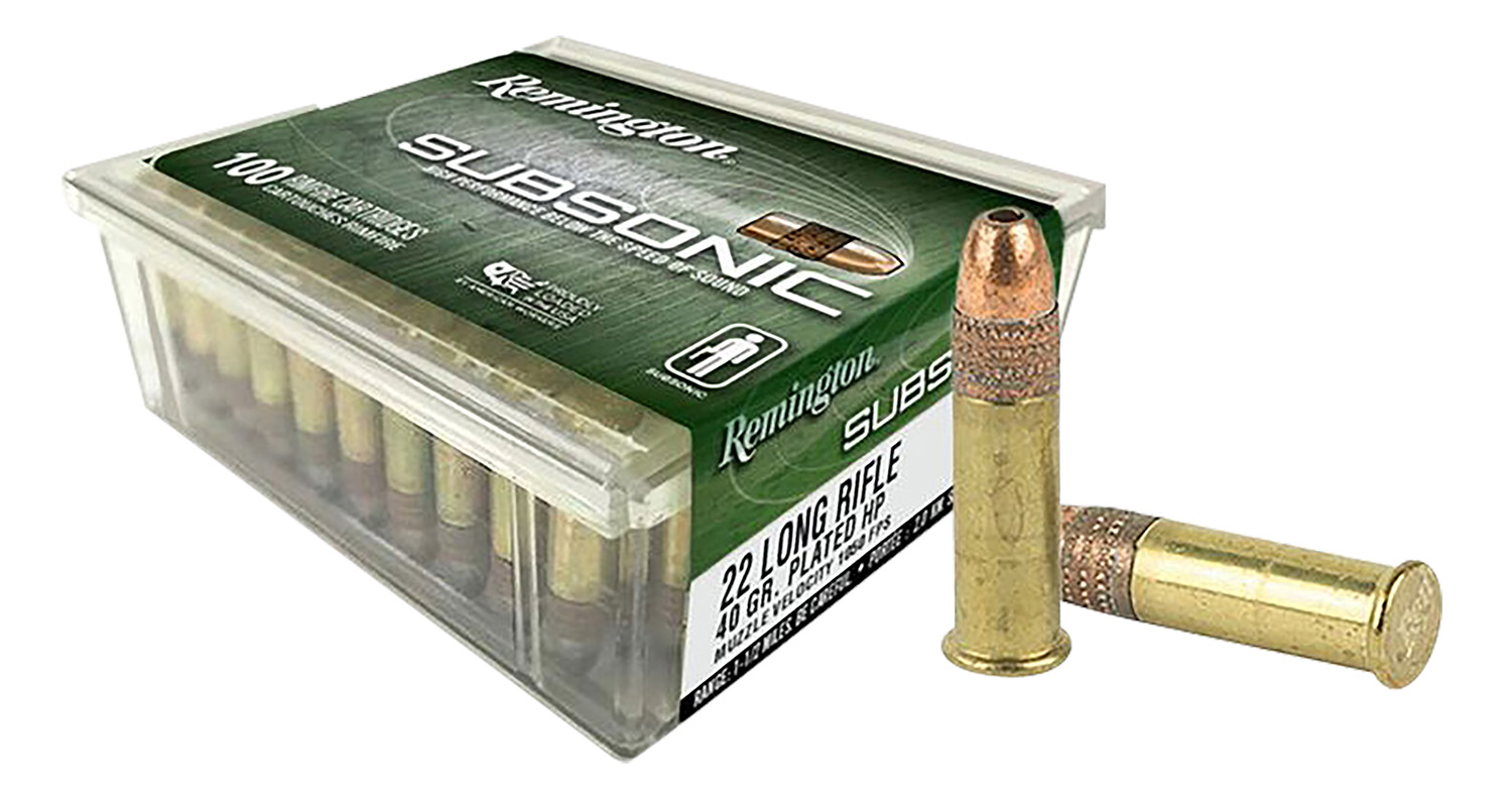 Remington Ammunition 21137 Subsonic Rimfire 22LR 40gr Hollow Point 100 Per Box/50 Case