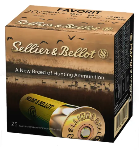 Sellier & Bellot SB20BSA Hunting  20Gauge 2.75" 12Pellets 1oz 2Shot 25 Box/10 Case