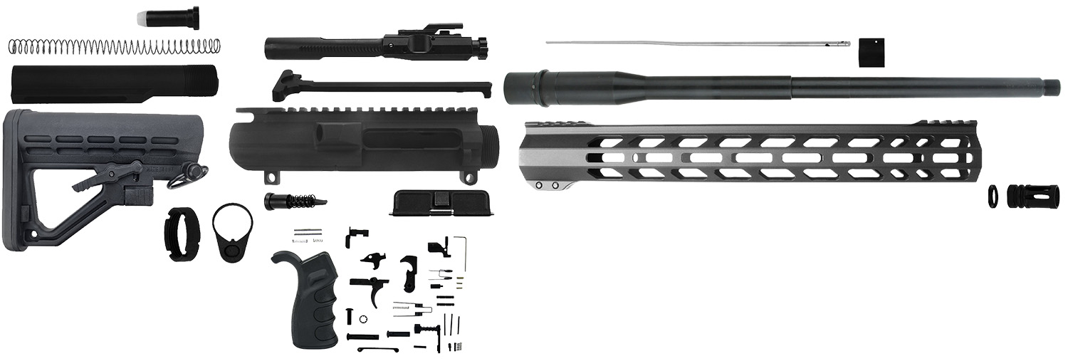 TacFire SSRK308LPK18BN AR Build Kit Rifle 308 Win AR-10 Black Nitride Aluminum 5/8"-24 tpi *Sports South Exclusive.