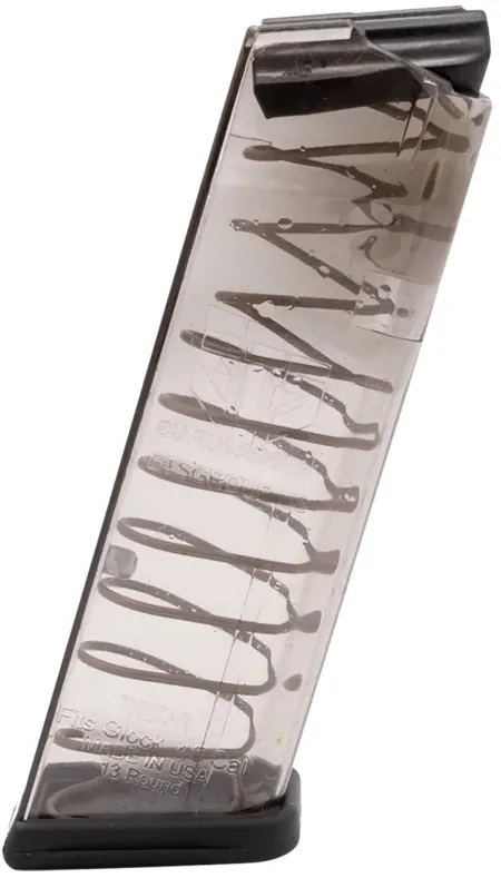 ETS Group GLK21 Pistol Mags  13rd 45 ACP Compatible w/ Glock 21/30/41 Clear Polymer