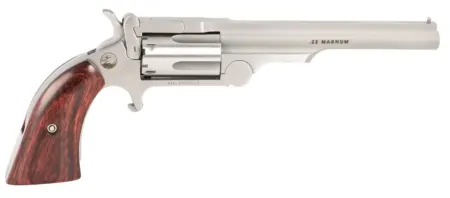 North American Arms 22MCR4 Ranger II  22 LR/22 WMR 5 Shot 4" Stainless Steel Barrel, Stainless Steel Frame, Stainless Cylinder, Rosewood Boot Grip, Exposed Hammer, Extra Cylinder