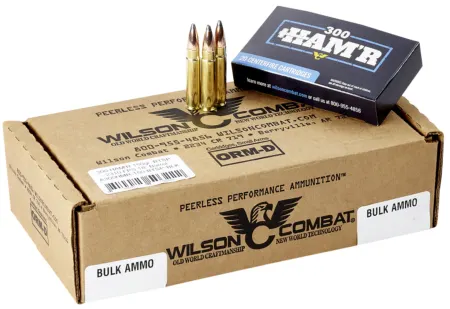 Wilson Combat A300HMR150BTSP HAM'R Boat Tail 300 HAM'R 150 gr Speer Boat Tail Soft Point 20 Per Box/ 10 Case