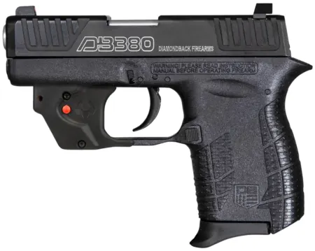 Diamondback DB0101E002 DB380 Gen4 w/Laser Micro-Compact Frame 380 ACP 6+1, 2.80" Stainless Steel Barrel, Serrated Stainless Steel Slide, Mint Polymer Frame w/Beavertail & Grip, Viridian Laser