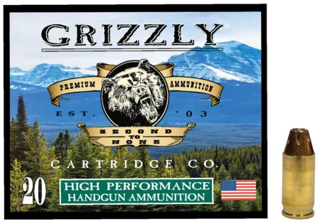 Grizzly Ammo GC38A1   380ACP+P 90gr Jacketed Hollow Point 20 Per Box/10 Case