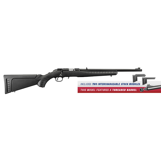 RUG AMERICAN RIMFIRE STD 22MAG 18 TB BLK SYN 9RD