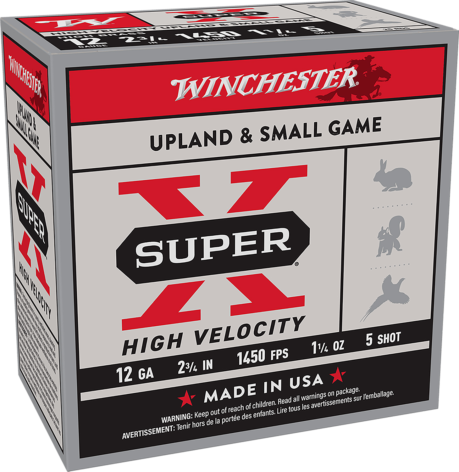 Winchester Ammo X12HV5 Super X High Velocity 12Gauge 2.75" 1 1/4oz 5Shot 25 Per Box/10 Case
