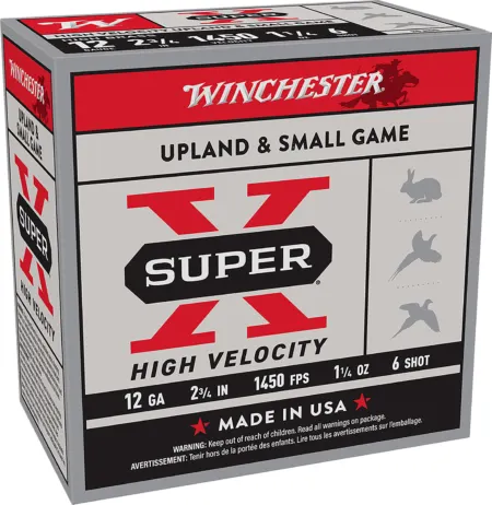 Winchester Ammo X12HV6 Super X High Velocity 12Gauge 2.75" 1 1/4oz 6Shot 25 Per Box/10 Case