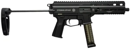Grand Power 197892004855 SP10A3 Stribog 10mm Auto 20+1 8" Black Threaded Barrel, Black Aluminum Picatinny Rail Receiver, Black Polymer PDW Tailhook Brace, Black Polymer Grip, Thread Protector