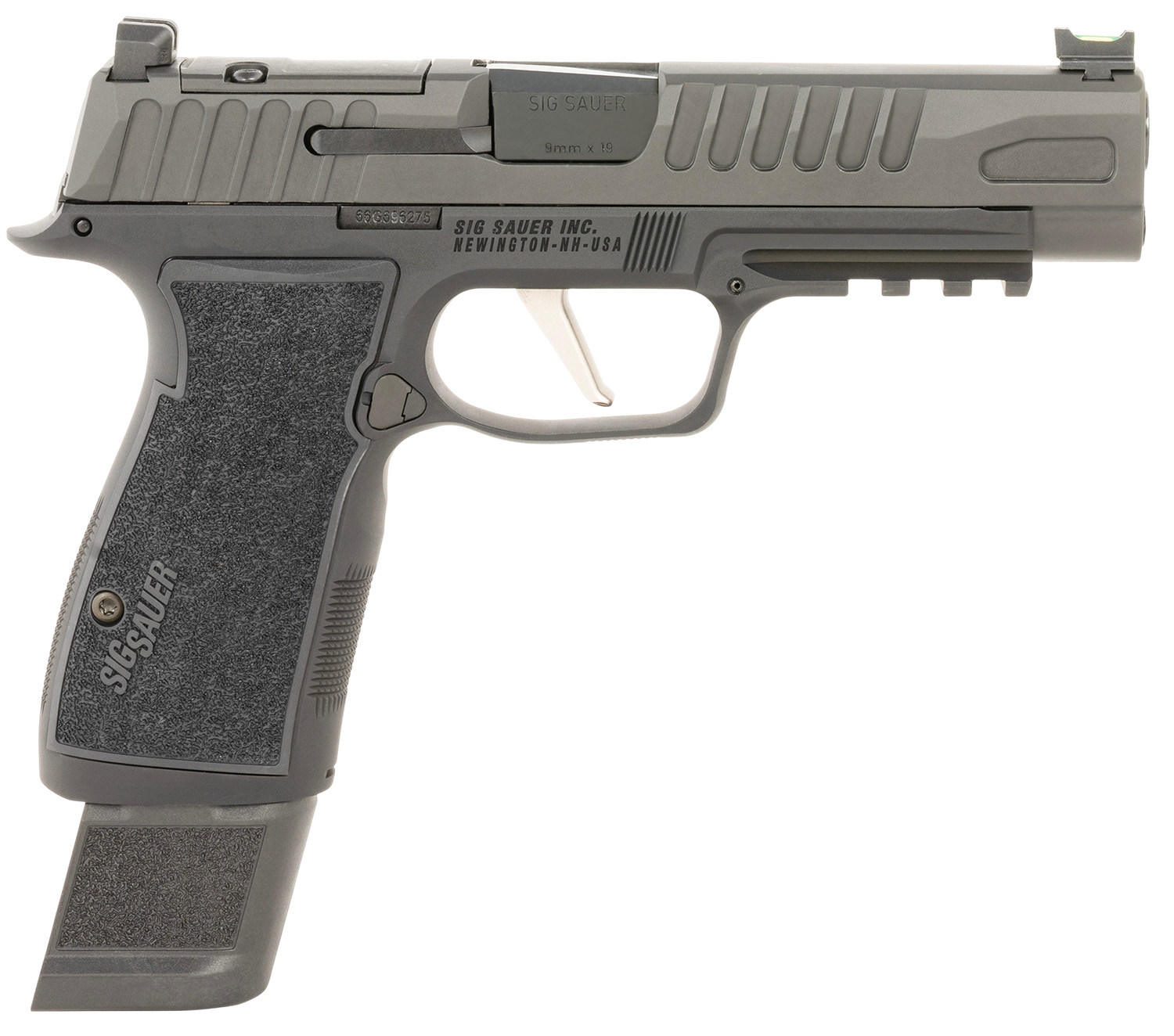 Sig Sauer 365AXGF9BFO P365 Fuse Compact Frame 9mm Luger 17+1 4.30" Black Carbon Steel Barrel, Black Nitron Optic Ready/Serrated Stainless Steel & Frame w/Beavertail & Picatinny Rail, Black AXG Grip