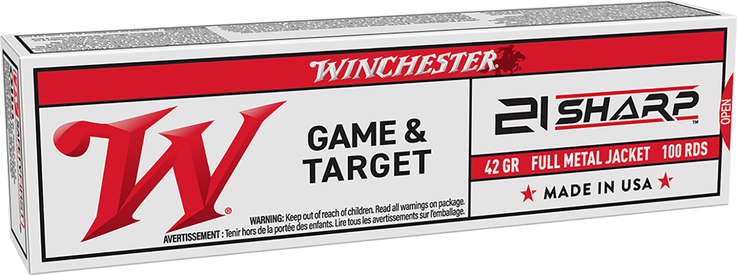 Winchester Ammo USA21 USA  21Sharp 42gr Full Metal Jacket 100 Per Box/20 Case