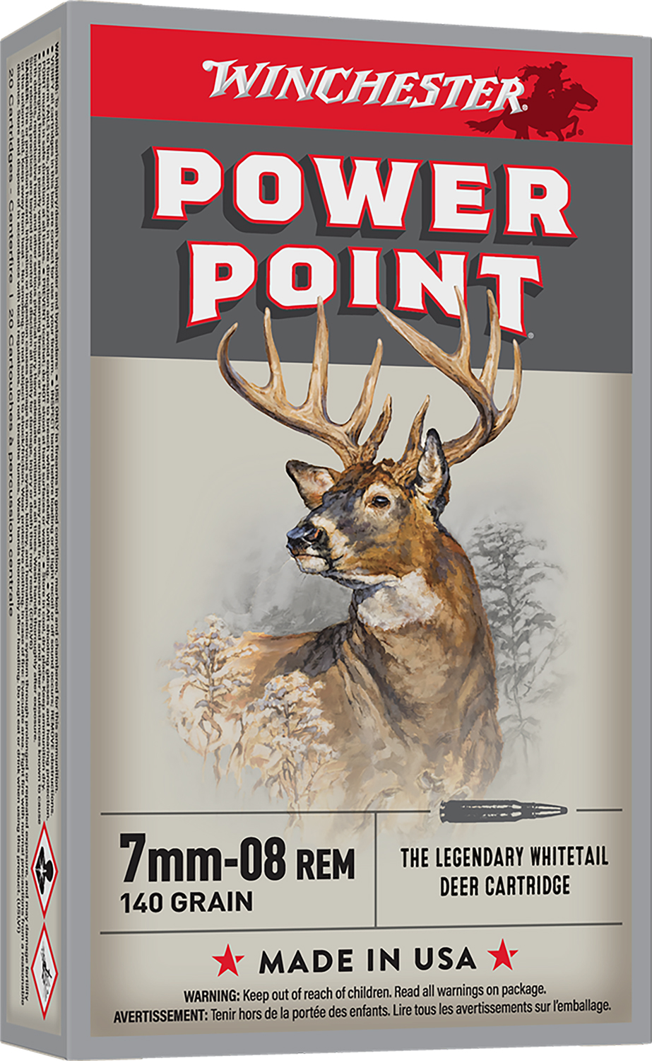 Winchester Ammo X708 Power-Point  7mm-08Rem 140gr 20 Per Box/10 Case