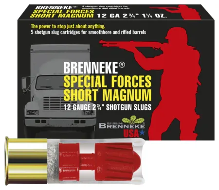 Brenneke SL122SFM SFSM Home Defense 12Gauge 2.75" 1 1/4oz Slug Shot 5 Per Box/50 Case