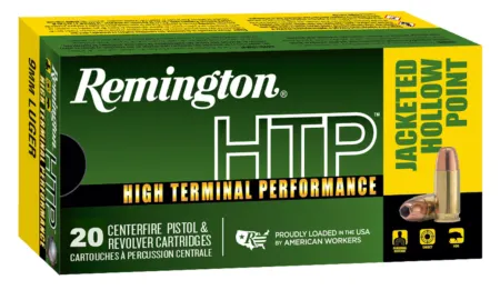 Remington Ammunition 28295 HTP  9mmLuger 147gr Jacketed Hollow Point 20 Per Box/25 Case