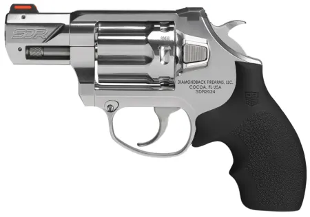 Diamondback DB0700P701 SDR  9mm Luger 6  Shot 3" Polished Stainless Steel Barrel, Cylinder & Frame, Black Hogue Rubber Grip, Exposed Hammer