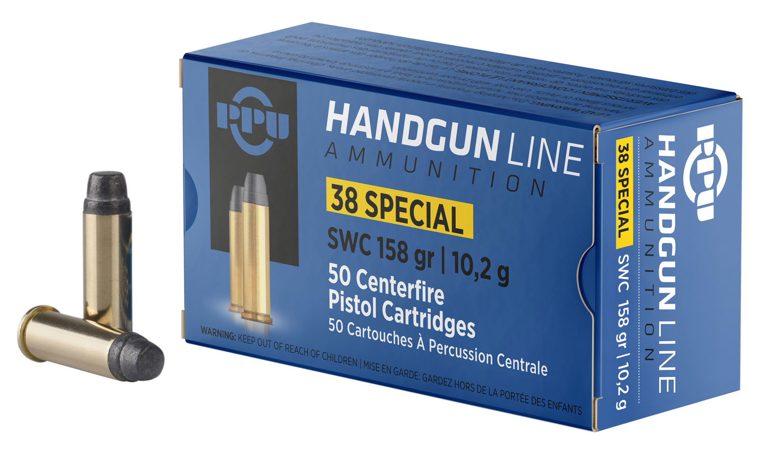 PPU PPH38SS Handgun  38Special 158gr Semi Wadcutter 50 Per Box/10 Case