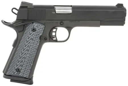 Taylors & Company 230058 1911 Tactical Full Size 9mm Luger 8+1, 5" Stainless Steel Barrel, Black Parkerized Serrated Slide, Black Parkerized Steel Frame w/Beavertail, Black/Gray G10 Grip