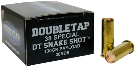 DoubleTap Ammunition 38SPSS2 Snake Shot  38Special 130gr 20 Per Box/50 Case