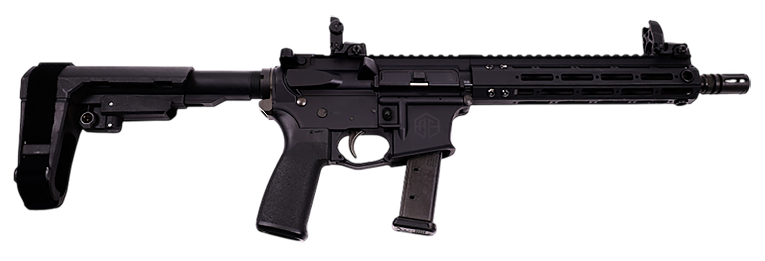 Alpha Foxtrot AA08X1RXX-XABK20 AFMG9  9mm Luger 20+1 10.50" Black QPQ Threaded Barrel, M-LOK Handguard, Black Anodized Aluminum Receiver w/Picatinny Rail, Black Polymer SB Tactical Brace, MFT Grip