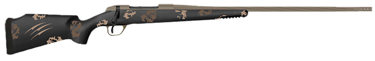 Fierce Firearms TWTROG65PRC20BS Twisted TI Rogue 6.5 PRC 20" Black Cerakote Steel Threaded Barrel, Drilled & Tapped Titanium Receiver, LR Negative Comb Sonora Ambush Camo Carbon Fiber Stock