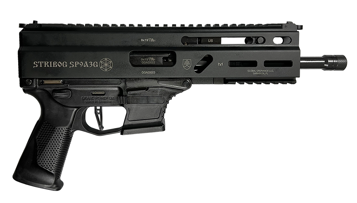 Grand Power 810091158180 Stribog SP9A3G *CA Compliant 9mm Luger 16" Black