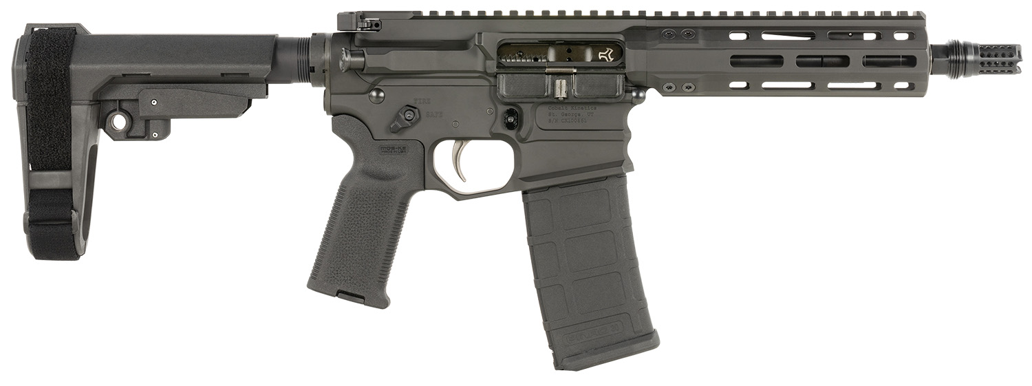 Cobalt Kinetics CKPROLITE30075BLK Pro Lite  300 Blackout 30+1 7.50" Black Melonite Barrel, Black Aluminum Receiver w/Picatinny Rail, Black Polymer SB Tactical SBA3 Brace, Black Polymer Grip