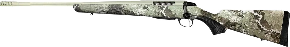 Tikka JRTXVW47124 T3x Lite 7mm PRC 3+1 24.40" Midnight Bronze Cerakote Fluted Threaded Barrel & Drilled & Tapped Receiver, Veil Wideland Fixed Synthetic Stock, Left Hand
