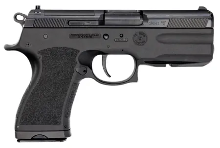 FK Brno US TMTPSDC PSD  Compact Frame 7.5 FK 14+1 4.30" Black Nitride Tilting Steel Barrel, Dark Gray Nitride Steel Optic Cut/Serrated Slide, Black Polymer Frame w/Accessory Rail, Textured Grip