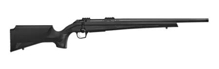 CZ-USA 07421 600+ Alpha 223 Rem 5+1 24"  Black Nitride Threaded Barrel, Black Nitride Aluminum Receiver w/Weaver Rail, Black Soft Touch Fixed Polymer Stock
