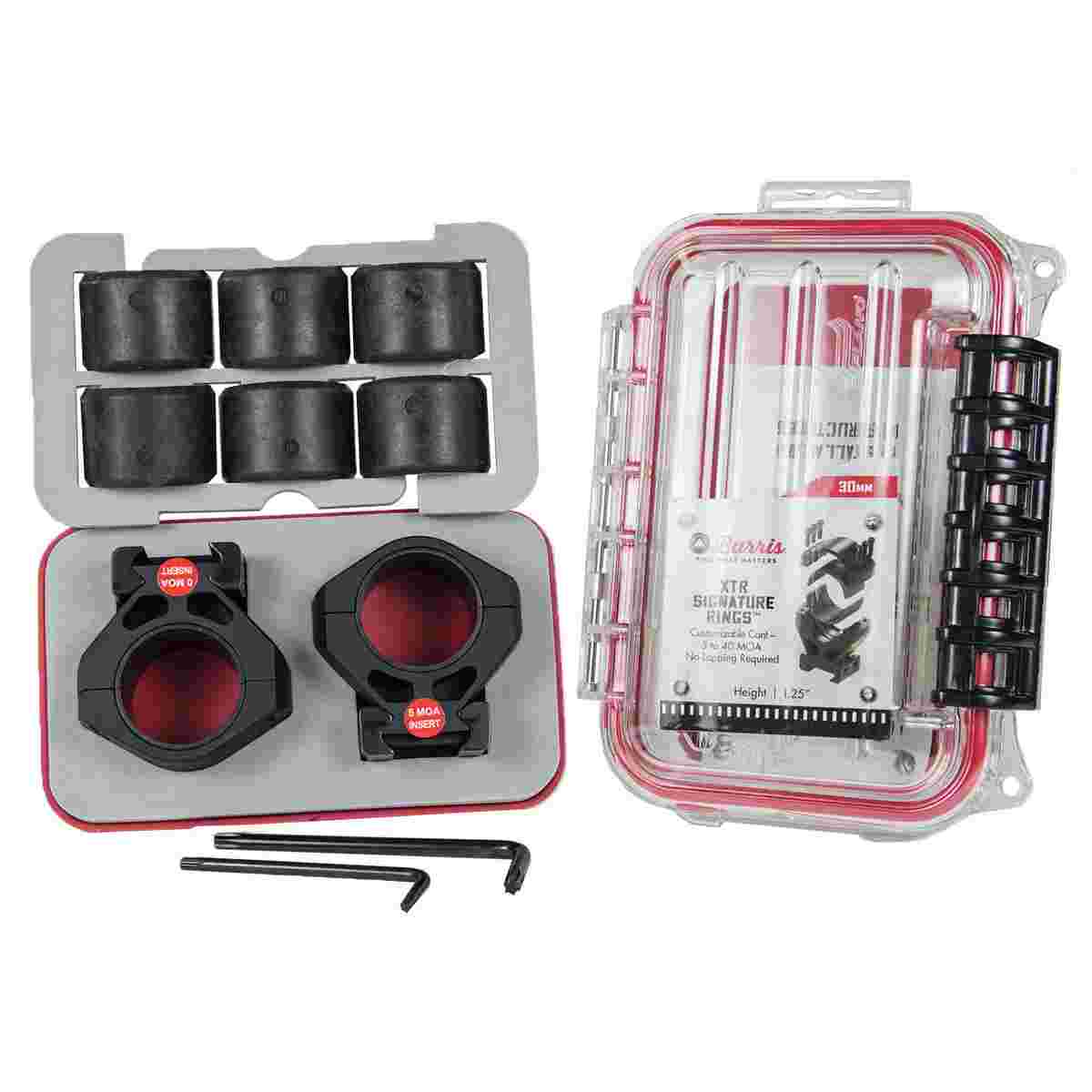 Burris Steel XTR Signature Scope Ring Set with Pos-Align Offset Inserts 30mm 1.25" Height - Matte