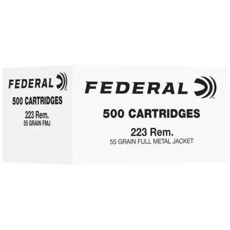 Federal Bulk Rifle Ammunition .223 Rem 55gr FMJ 3240 fps 500/ct