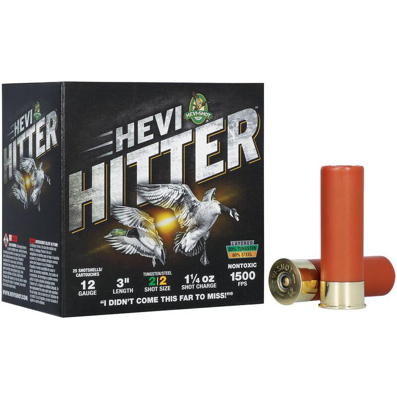 HEVI-Shot HEVI-Hitter Tungsten/Steel Shotshells 12ga 3" 1-1/4oz 1500 fps #2 25/ct