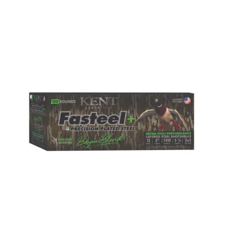 Kent Fasteel+  Precision Plated Steel Bayou Blend Shotshells 12ga 3" 1-1/4oz 1450 fps  #3 & #5 100/ct
