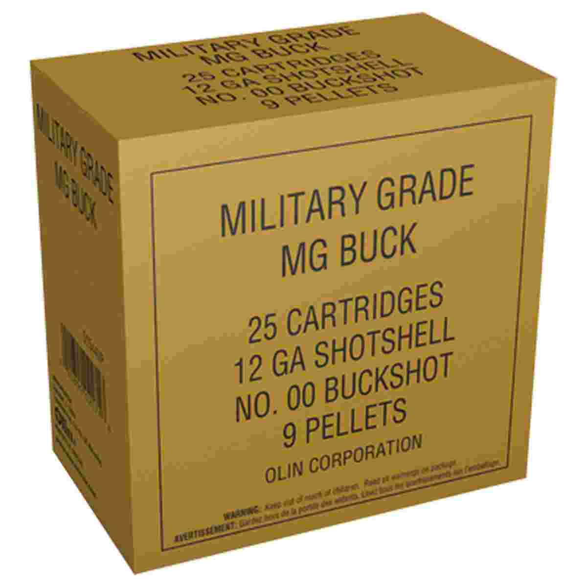 Winchester Military Grade Shotshells 12 ga 2-3/4" 9 plts #00 25/ct