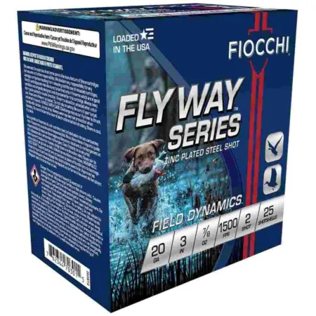Fiocchi Flyway Steel Shotshells 20 ga 3" 7/8oz 1500 fps #2 25/ct
