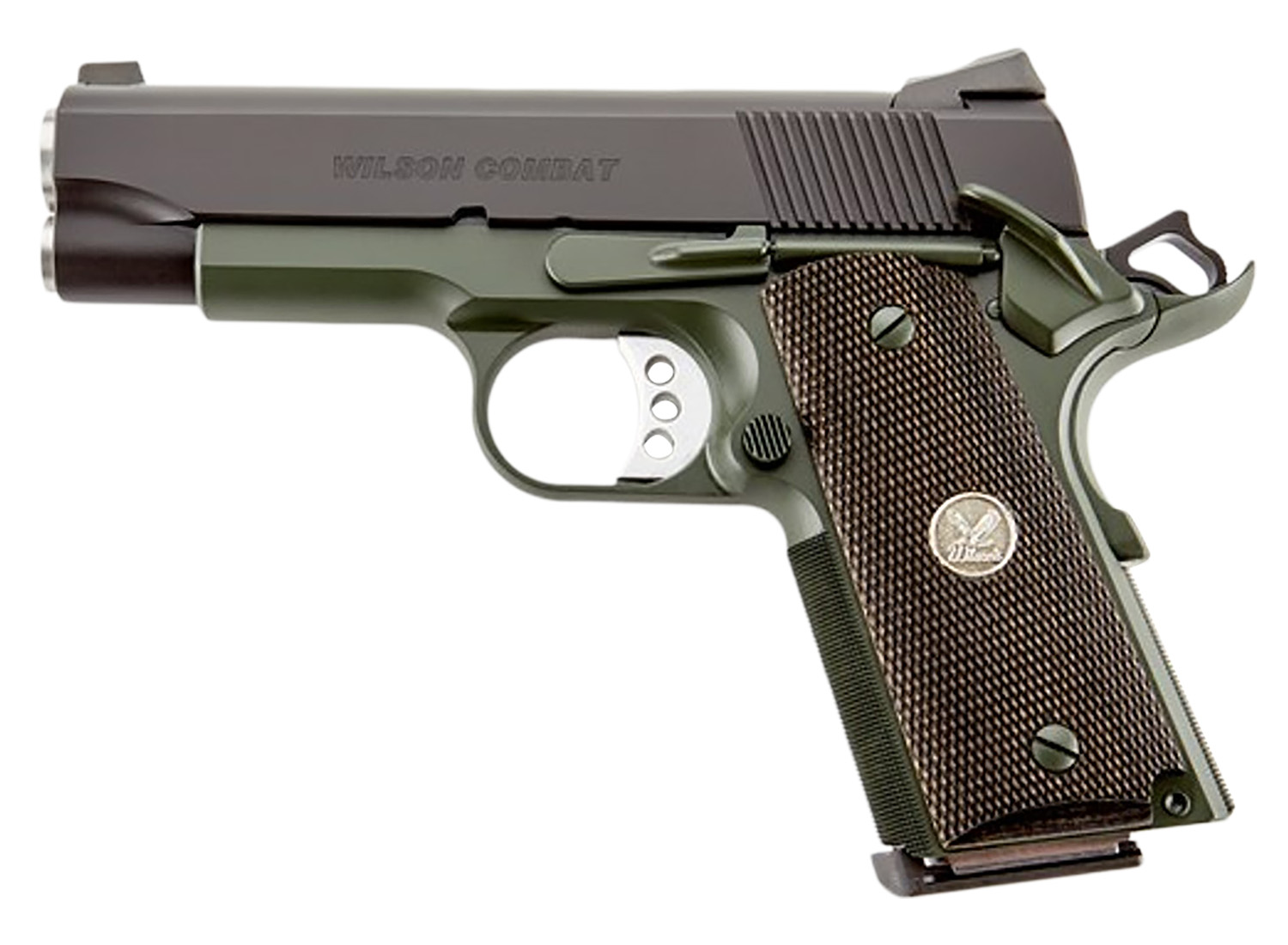 Wilson Combat WCQBCTACA CQB *CA Compliant Compact Frame 45 ACP 8+1 4" Stainless Match Grade Barrel, Carbon Steel Steel Frame w/Beavertail, Diamond Wood Grip